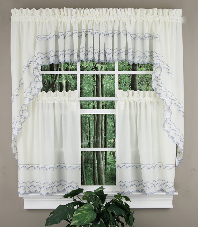 Beverly Embroidered Kitchen Curtains Colonial RHF Kitchen Country
