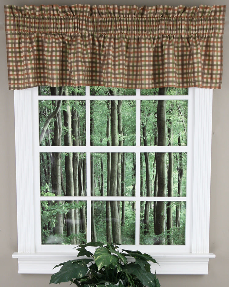 Ellis Curtains Charlestown Tailored Valance Brown Kitchen
