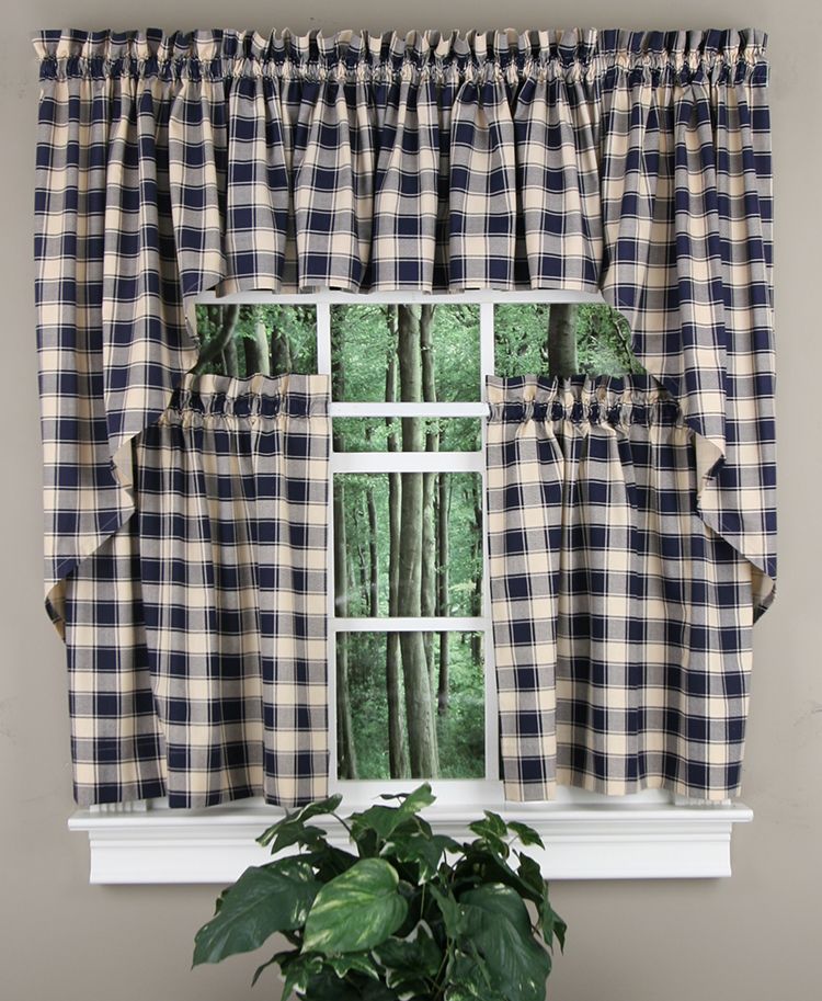 Curtain Store | Country Curtains | Navy - Kitchen Country Curtains – Swags Galore