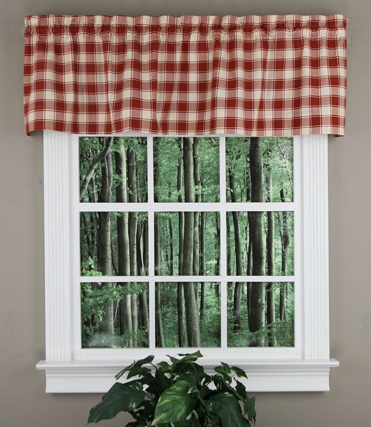 Country Check Swags and Valances Brick Swags Galore Kitchen Valances