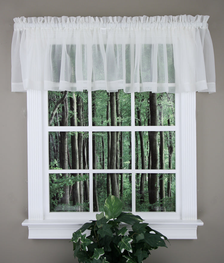 Elegance Sheer Voile Valance Beige Stylemaster Kitchen Valances