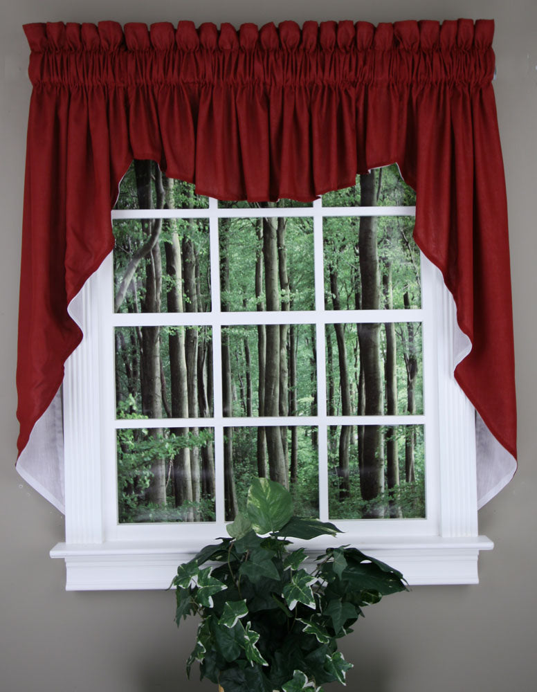 Emery Lined Swag 45" Long Burgundy Renaissance Kitchen Valances