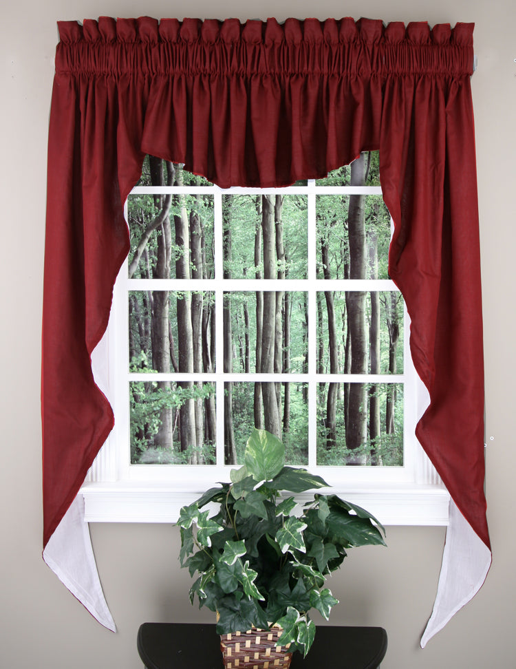 Emery 63" Lined Swag Set Burgundy Renaissance Home Fashions