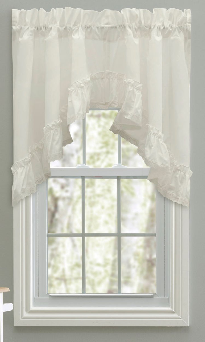 Madelyn Farmhouse Swags Natural Ellis Curtains Jabot & Swag