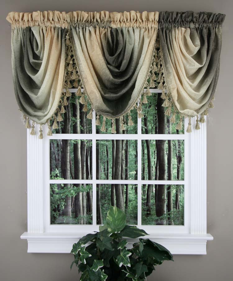 Ombre Valance Sage Achim Kitchen Valances Swags Galore
