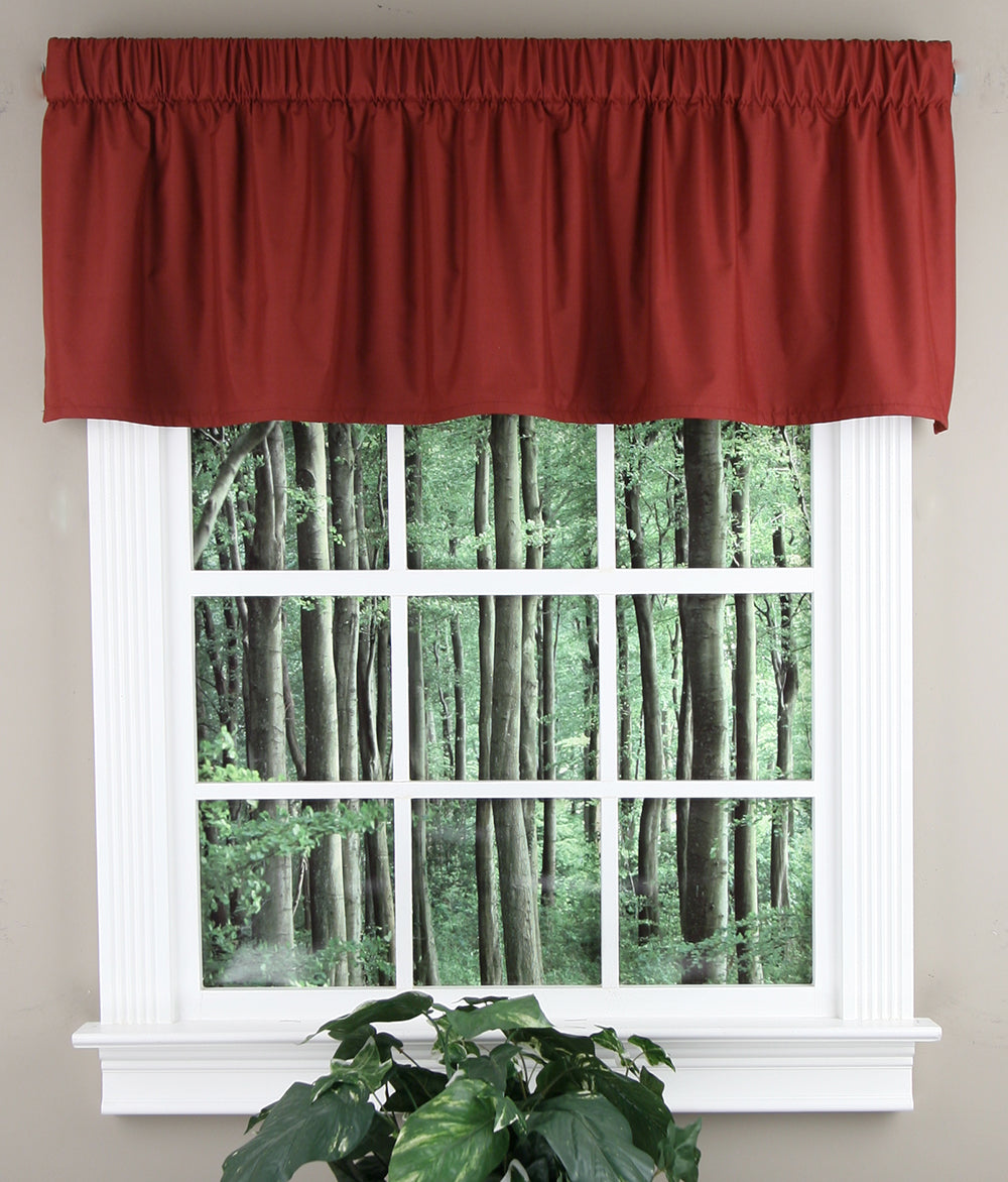 Swags Galore Precott Curtain Tailored Valance Burgundy Kitchen