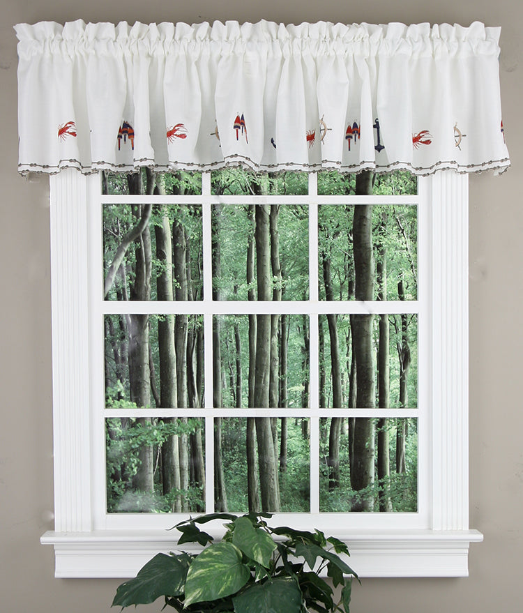 Stylemaster Nautical Tailored Valance Multi Kitchen Valances