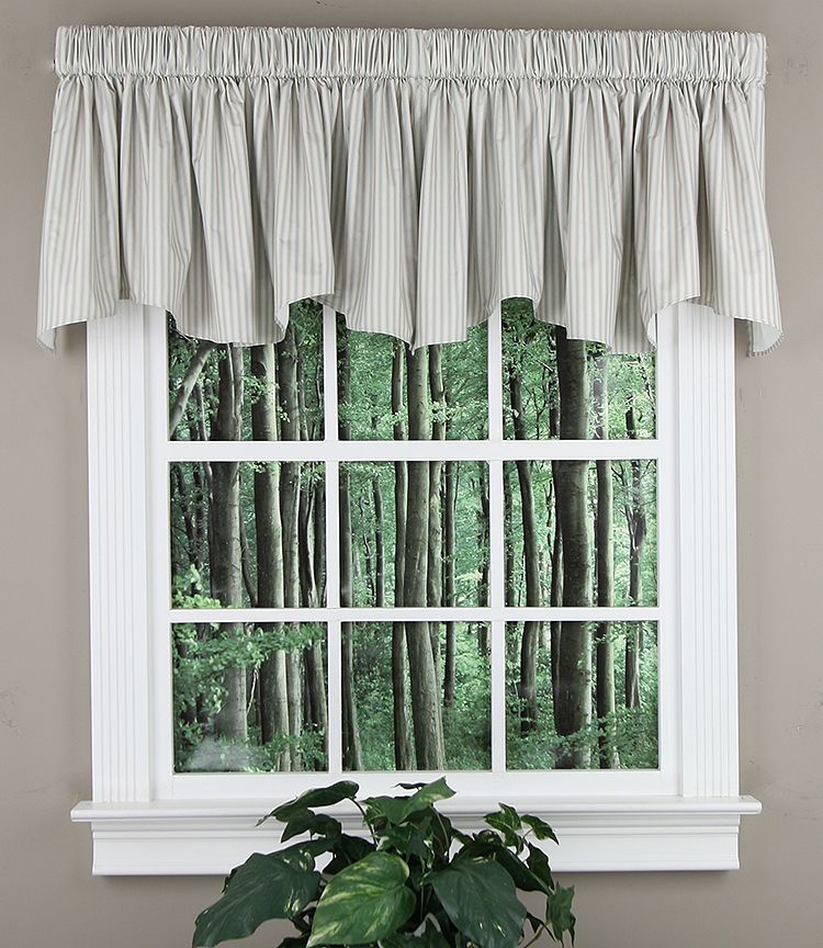 Swags Galore Ticking Stripe Lined Valance Sage Country Valances