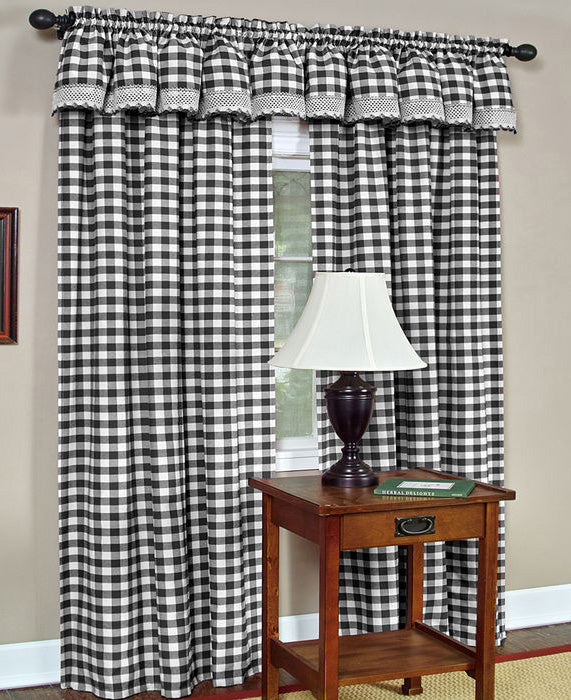 Buffalo Check Country Kitchen Curtains