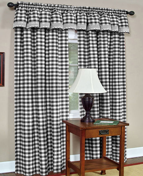 Buffalo Check Country Kitchen Curtains