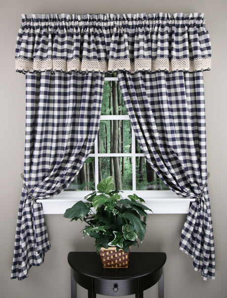 Buffalo Check Country Kitchen Curtains