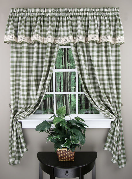 Buffalo Check Country Kitchen Curtains