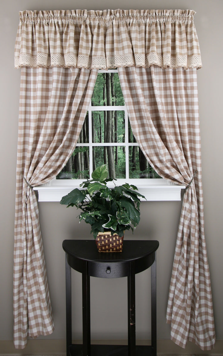 Buffalo Check Country Kitchen Curtains
