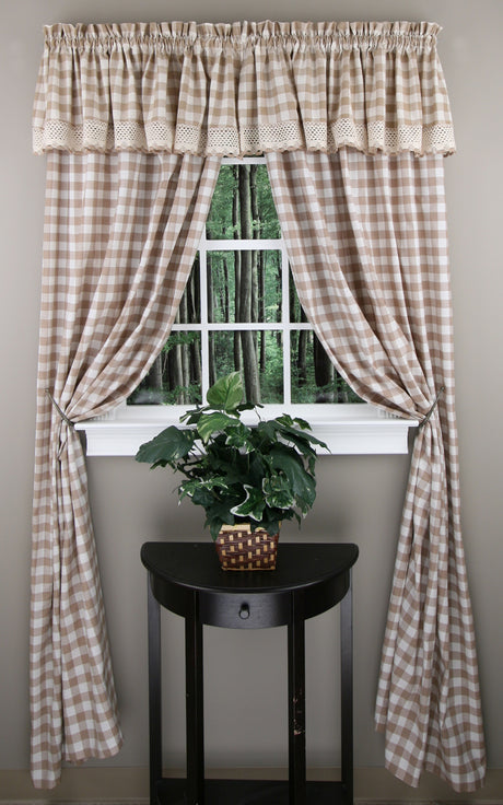 Buffalo Check Country Kitchen Curtains