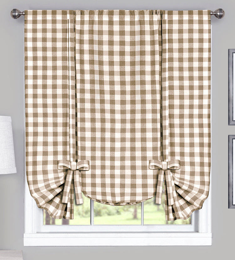 Buffalo Check Country Kitchen Curtains