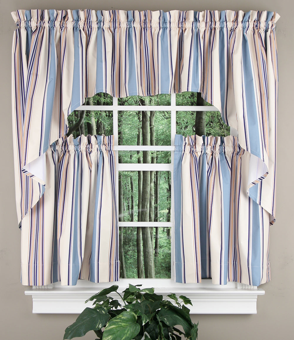 Concord Stripe Lined Swag Pair