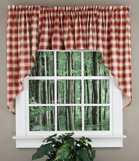 Country Check Kitchen Curtains