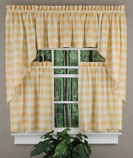 Country Check Kitchen Curtains