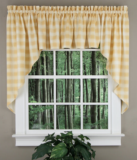 Country Check Kitchen Curtains
