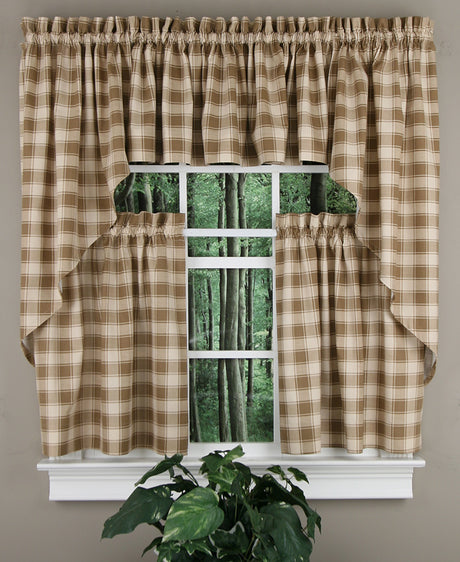 Country Check Kitchen Curtains