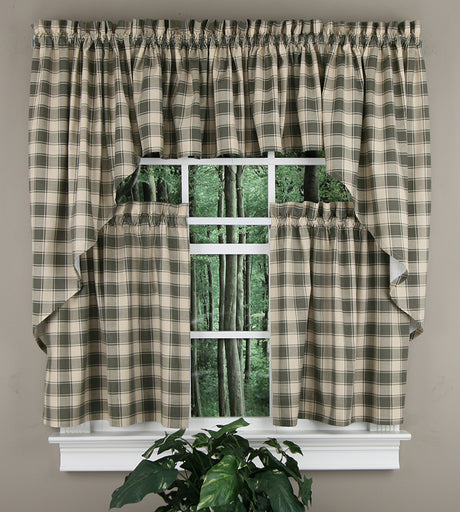Country Check Kitchen Curtains