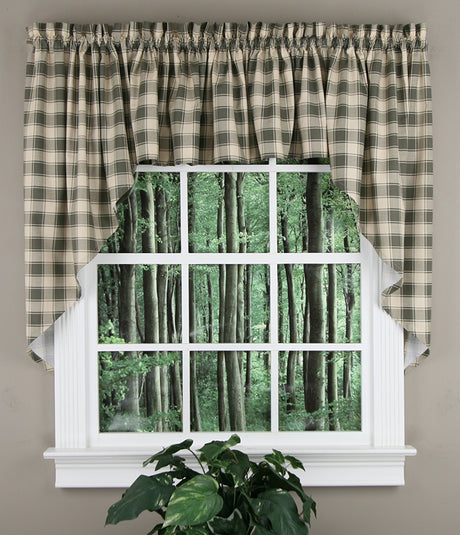 Country Check Kitchen Curtains