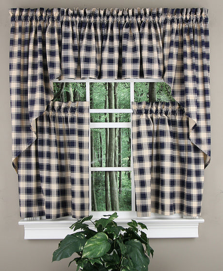 Country Check Kitchen Curtains