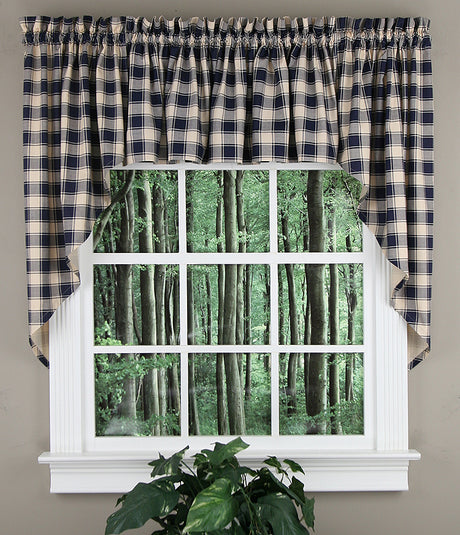 Country Check Kitchen Curtains
