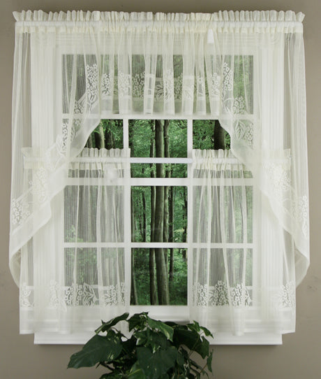 Hydrangea Lace Kitchen Curtains