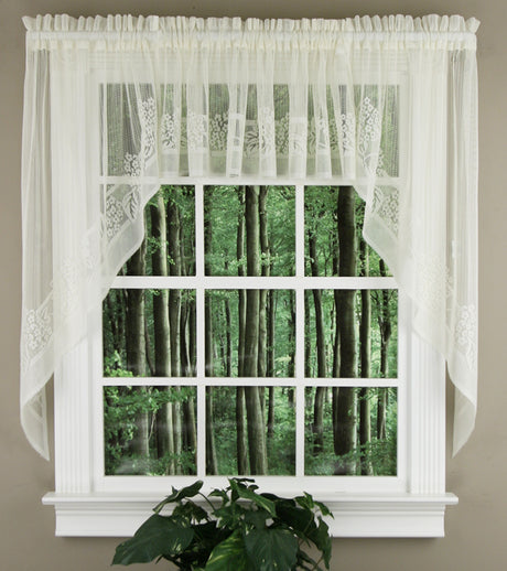 Hydrangea Lace Kitchen Curtains