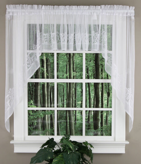 Hydrangea Lace Kitchen Curtains