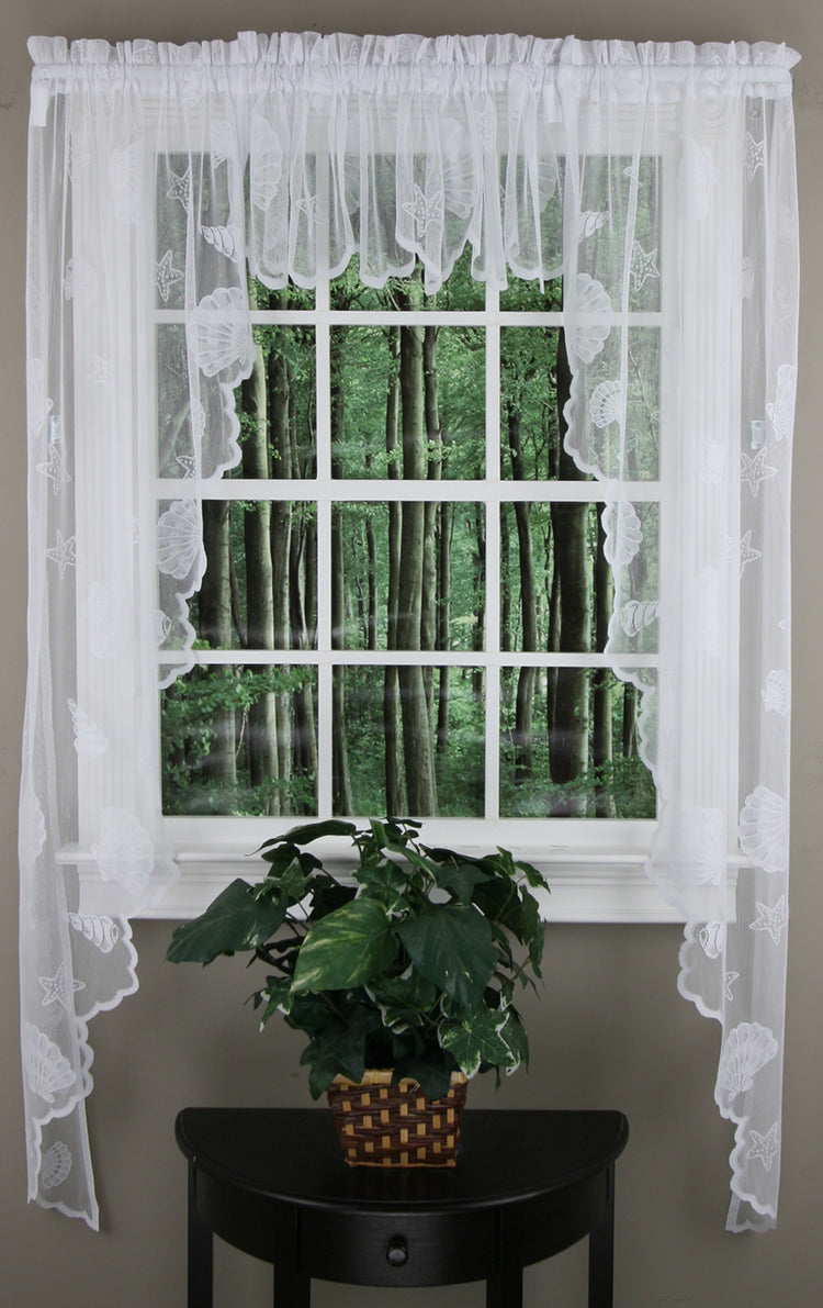 Seashells Lace Tailored Valance