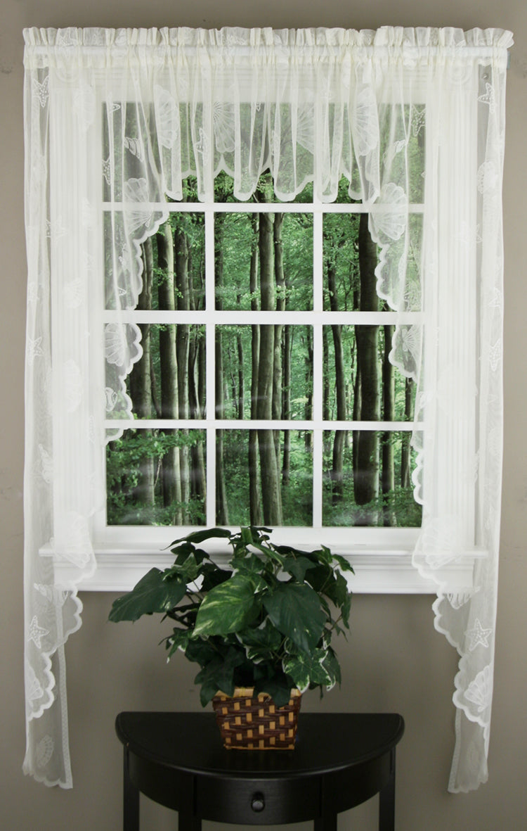 Seashells Lace Tailored Valance