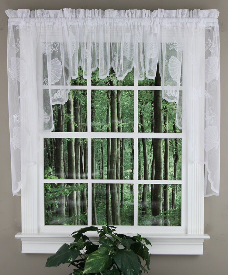 Seashells Lace Tailored Valance