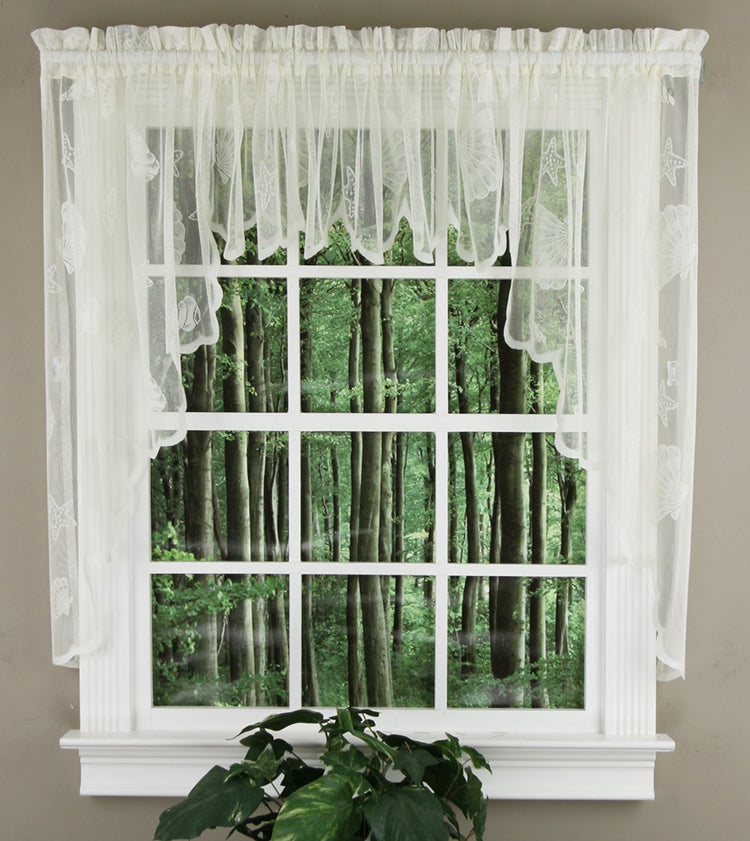 Seashells Lace Tailored Valance