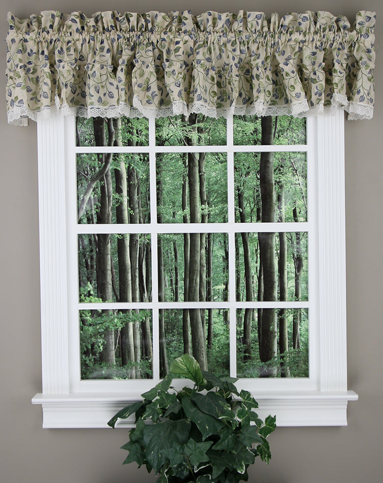 Clarice Blue Ruffled Valance - Close Out