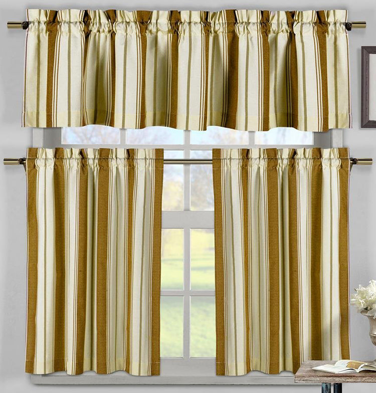 Brookline 3PC Complete Kitchen Curtain Set
