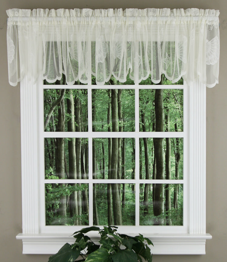 Seashells Lace Tailored Valance