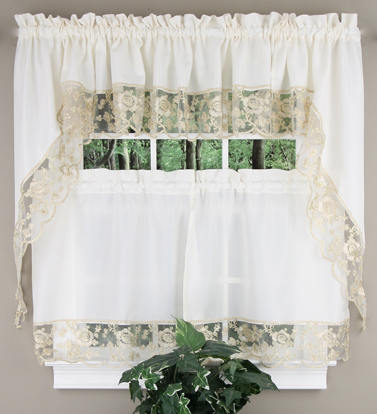 Maribel Embroidered Swag Pair