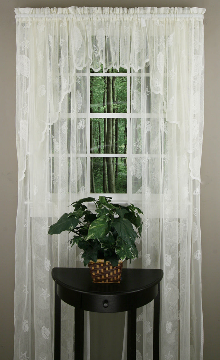 Seashells Lace Tailored Valance