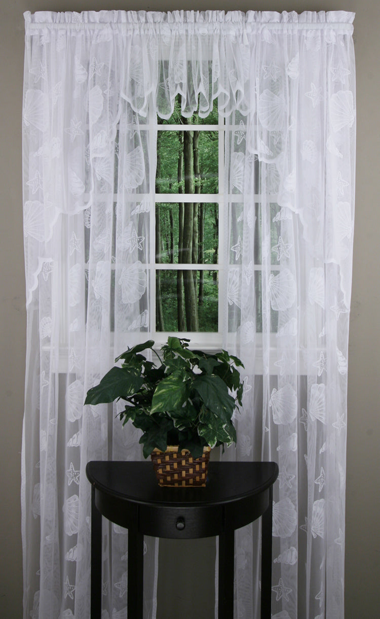 Seashells Lace Tailored Valance