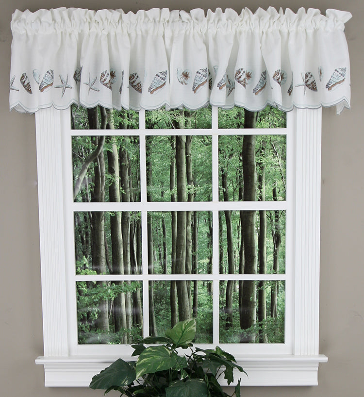 Seashells Embroidered Valance