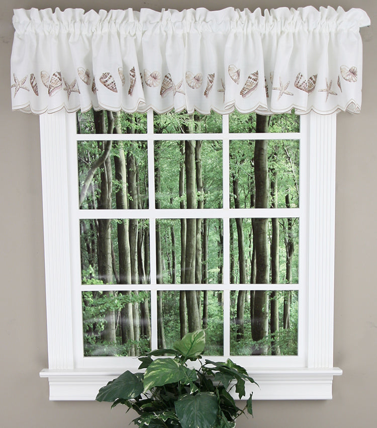 Seashells Embroidered Valance