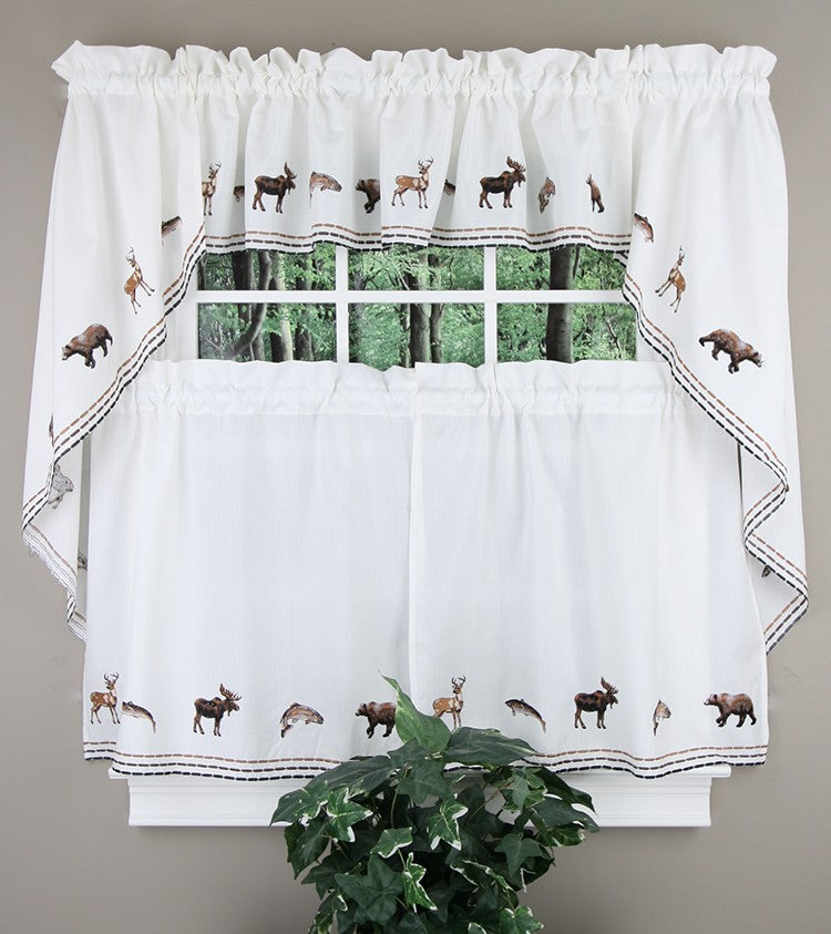 Lodge Embroidered Swag Pair