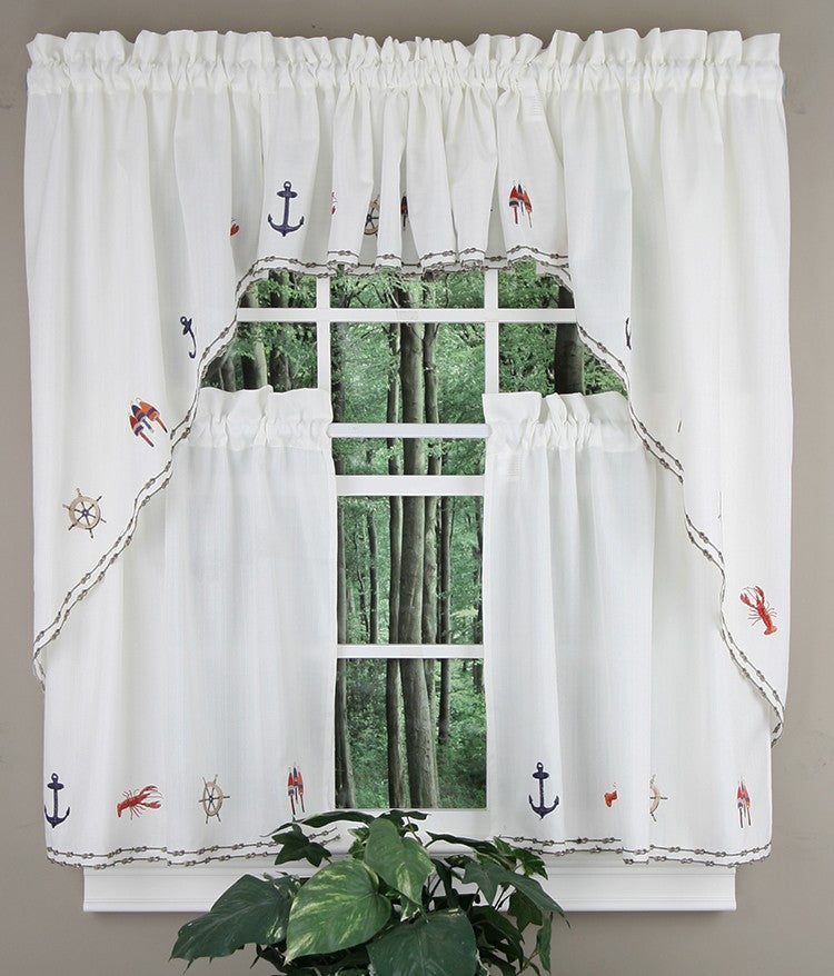 Nautical Embroidered Valance