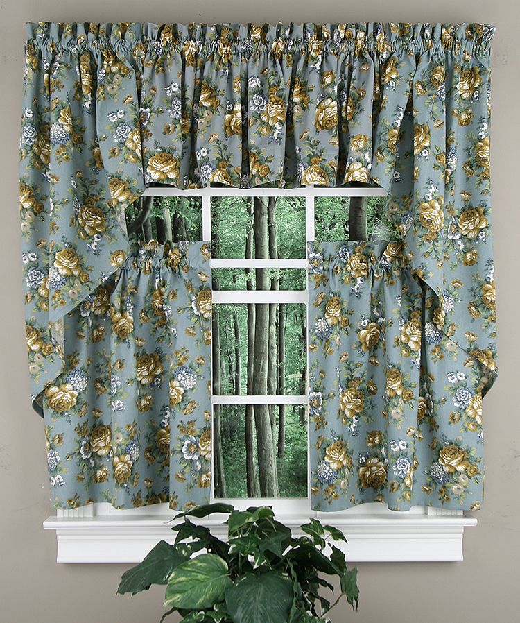 Swags Galore Bella Rose Curtains Wedgewood Kitchen Country Curtains