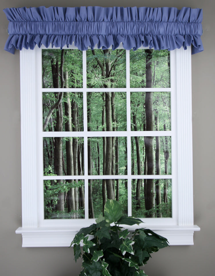 Rod Sleeve Window Topper - Slate Blue - Ellis - Kitchen Valances ...