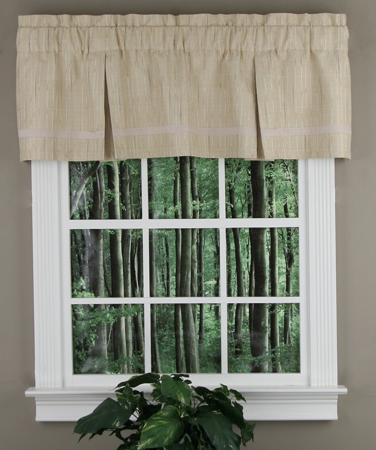 Swags Galore Tuscon Pleated Valance Beige Kitchen Valances