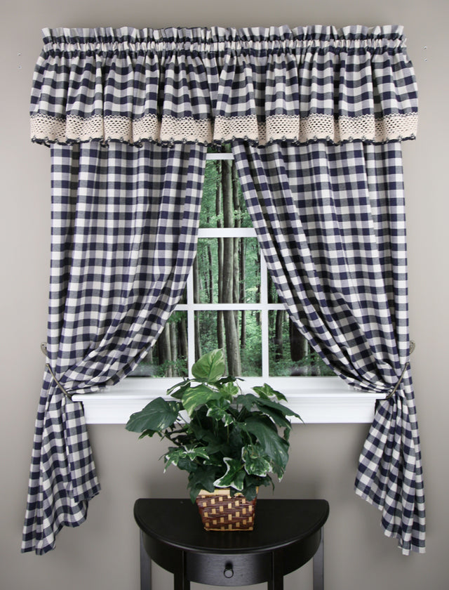 Buffalo Check Kitchen Curtains - Swags Galore