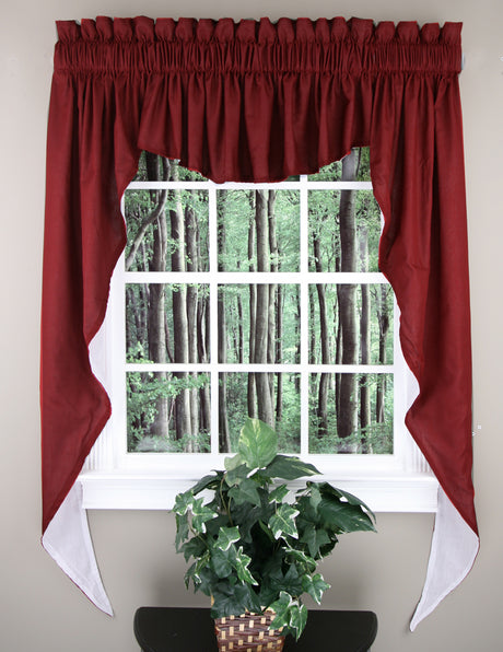 Emery 36"L Three Piece Lined Swag Curtain Set